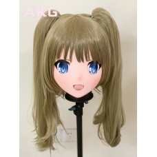 (AL015) Customize Character Female/Girl Resin Half/ Full Head With Lock Cosplay Japanese Anime Game Role Kigurumi Mask